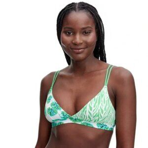 4-Way Cotton Stretch Geranium Leaf/Green Disco Zebra Bralette DVF for Target